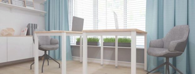 Nowoczesne nogi do stołu dodają elegancji minimalistycznemu wnętrzu biura.